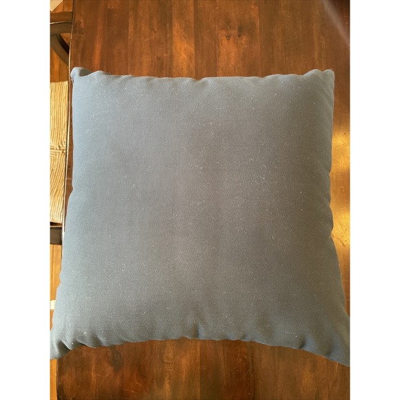 Pottery Barn Outdoor Pillow 18" Square Blue Embriodered Floral‎ Patio Porch Yard - Picture 3 of 4